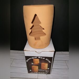 Vintage Craven Pottery Georgia Red Clay Luminary Christmas Tree Holiday Decor